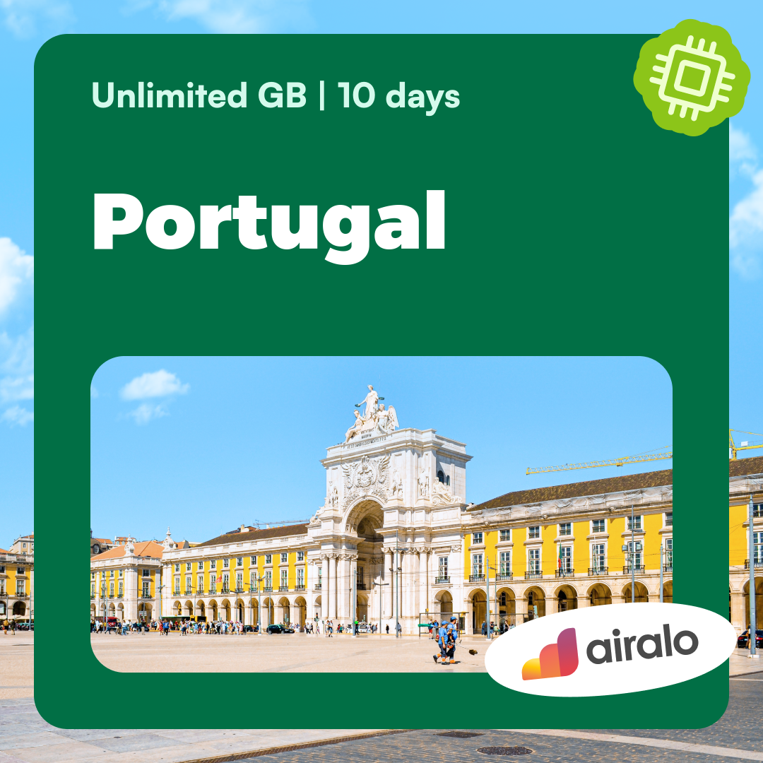 Unlimited GB Portugal travel eSIM valid for 10 days