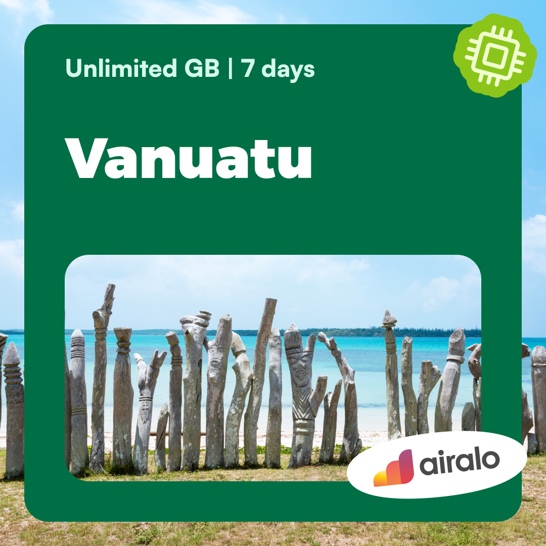 Unlimited GB Vanuatu travel eSIM valid for 7 days