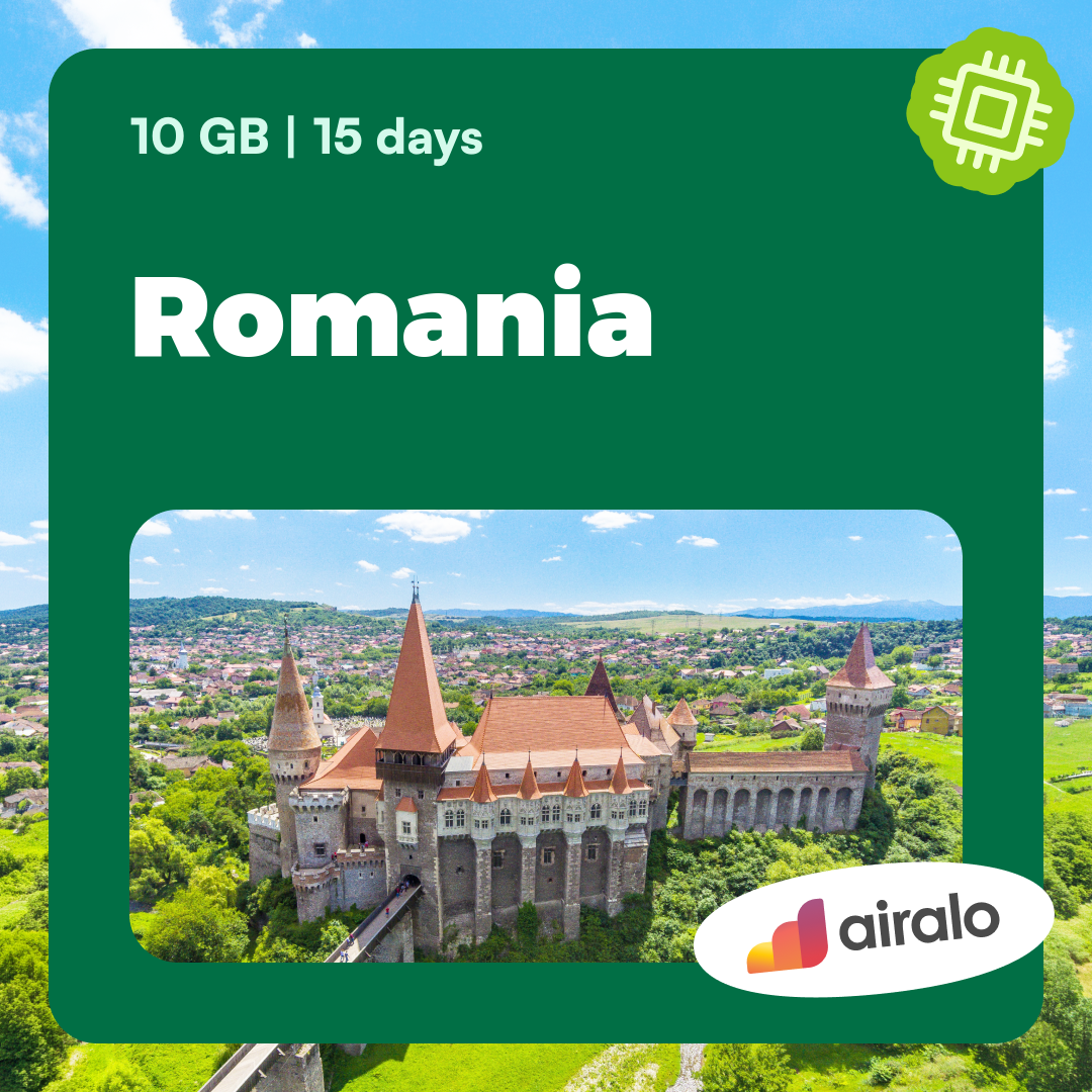 10 GB Romania travel eSIM valid for 15 days