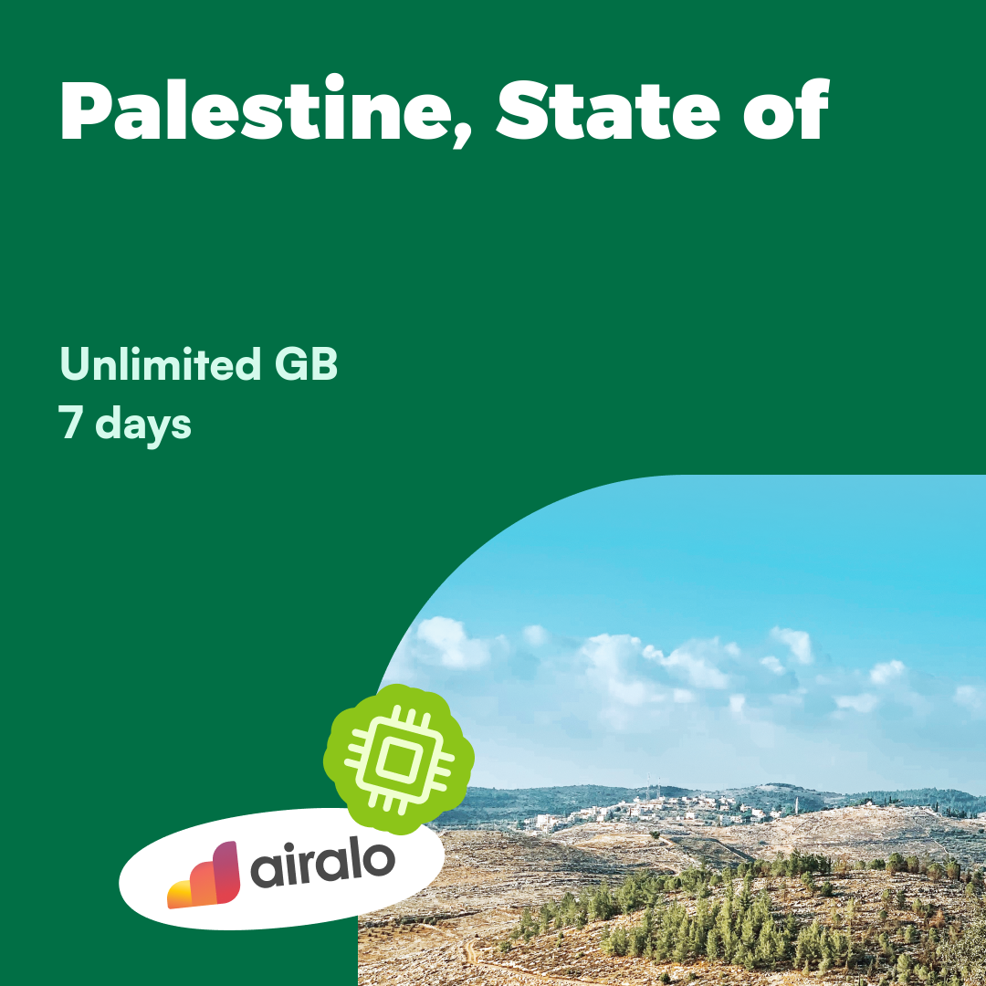 Unlimited GB Palestine, State of travel eSIM valid for 7 days