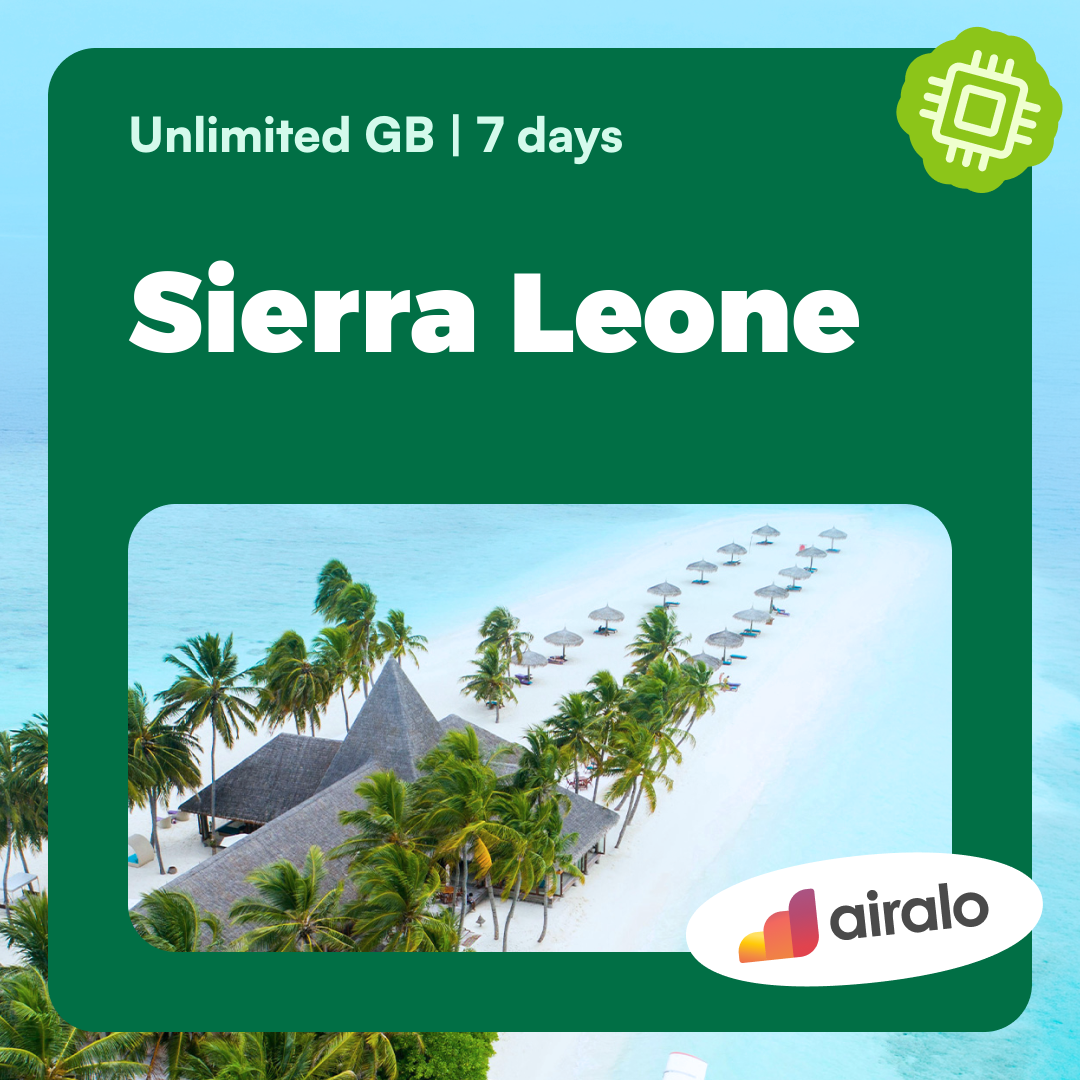 Unlimited GB Sierra Leone travel eSIM valid for 7 days