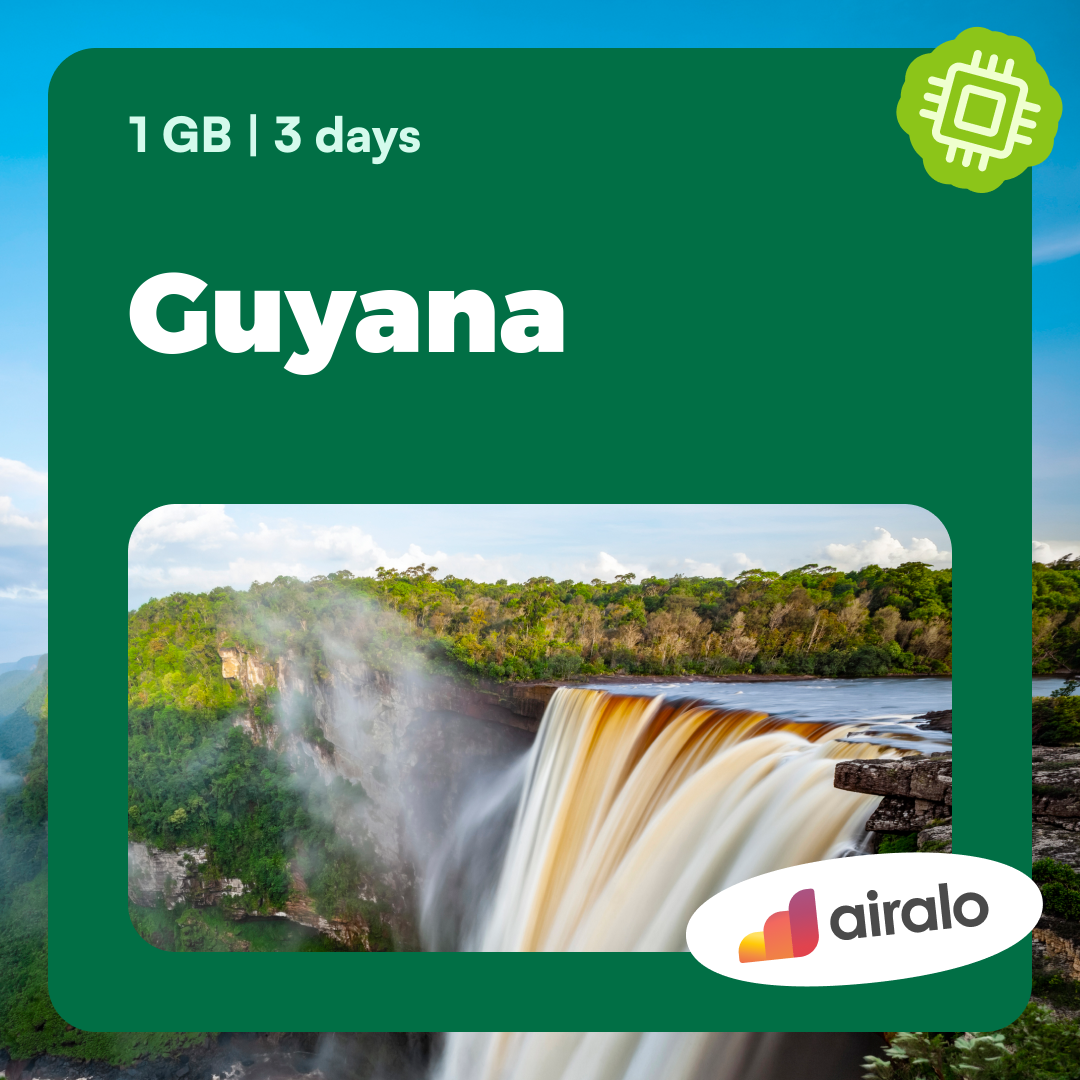 1 GB Guyana travel eSIM valid for 3 days