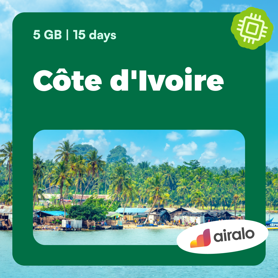 5 GB Côte d'Ivoire travel eSIM valid for 15 days