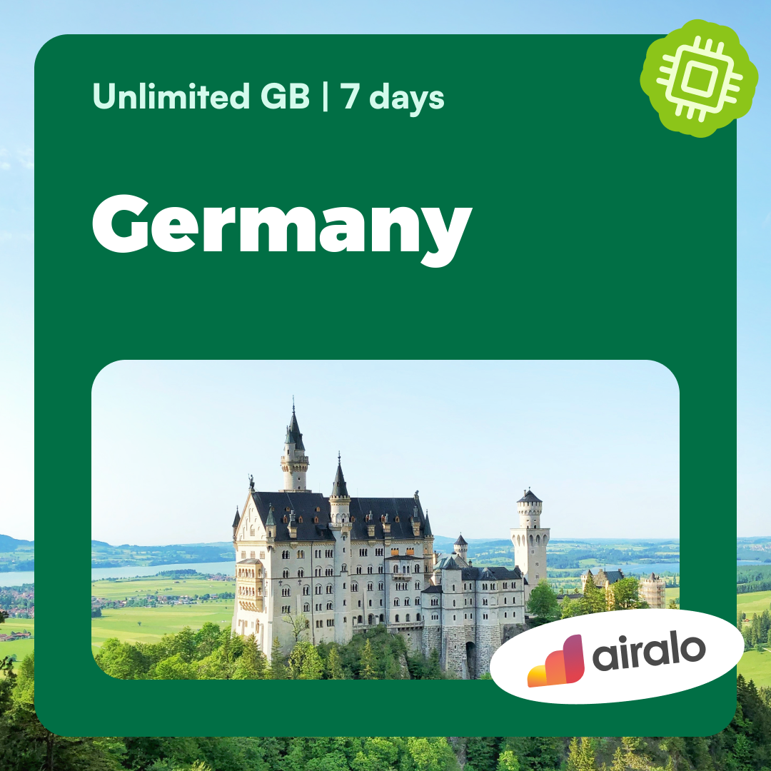 Unlimited GB Germany travel eSIM valid for 7 days