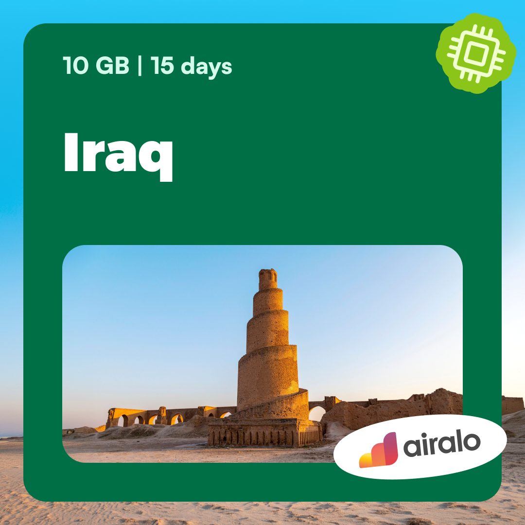10 GB Iraq travel eSIM valid for 15 days