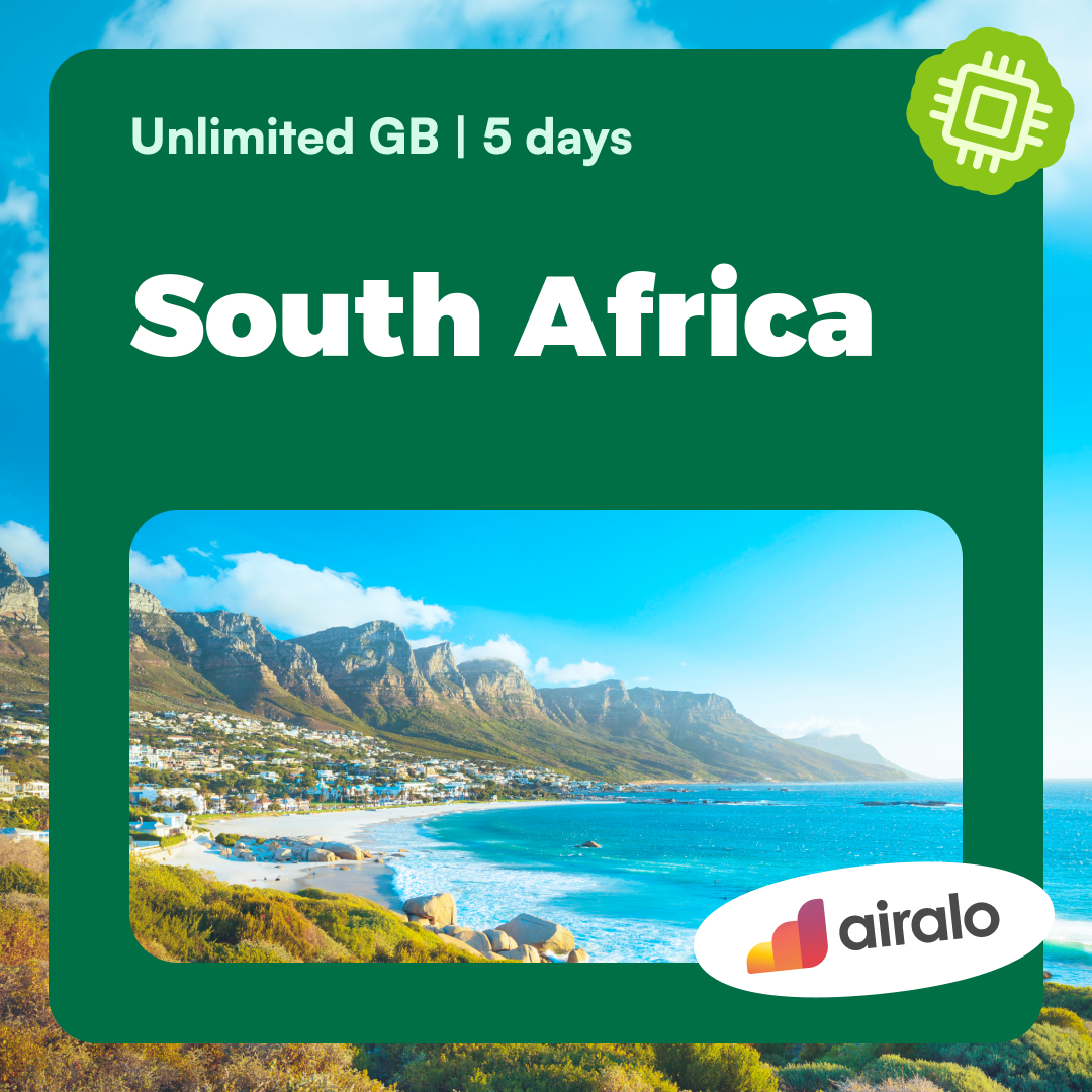 Unlimited GB South Africa travel eSIM valid for 5 days
