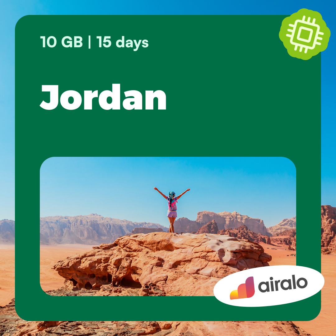 10 GB Jordan travel eSIM valid for 15 days