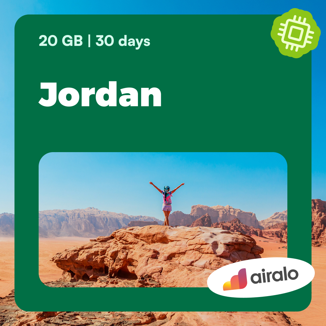 20 GB Jordan travel eSIM valid for 30 days