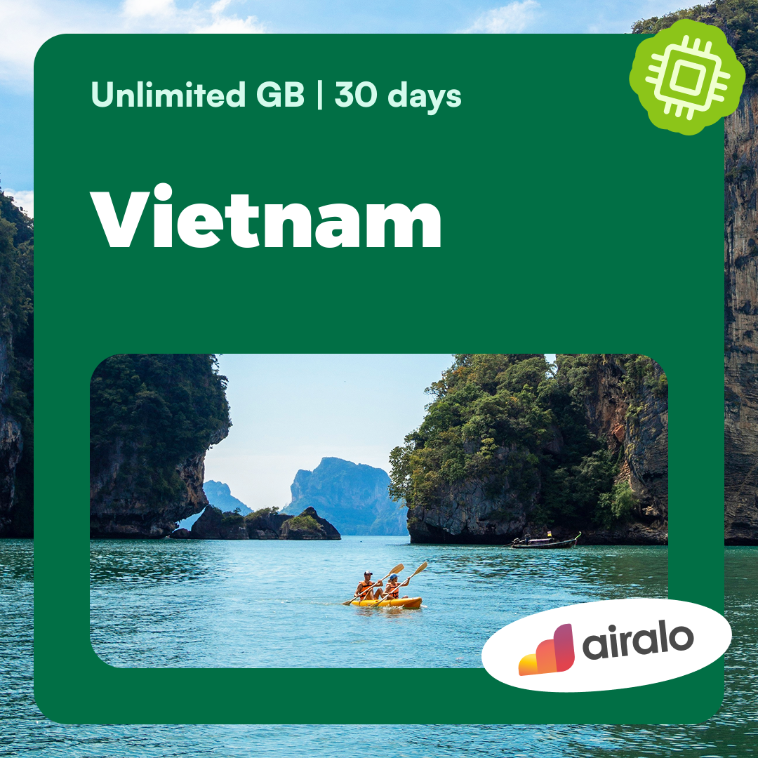 Unlimited GB Vietnam travel eSIM valid for 30 days