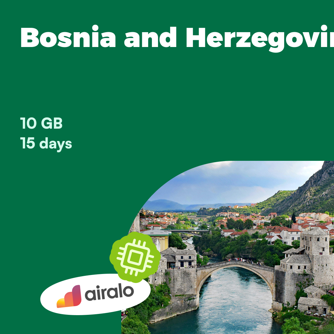 10 GB Bosnia and Herzegovina travel eSIM valid for 15 days