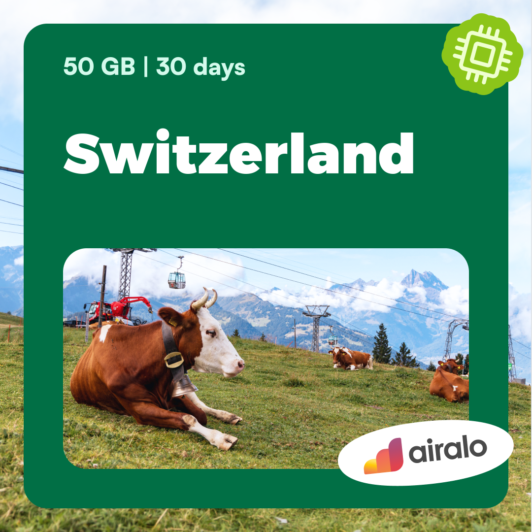 50 GB Switzerland travel eSIM valid for 30 days