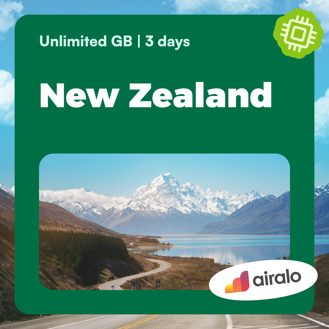Unlimited GB New Zealand travel eSIM valid for 3 days