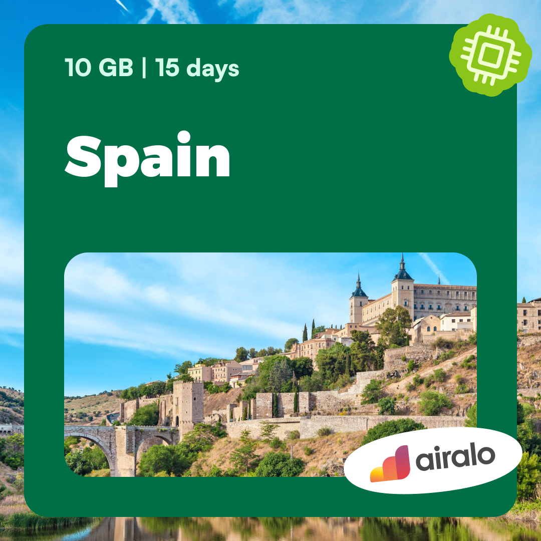 10 GB Spain travel eSIM valid for 15 days