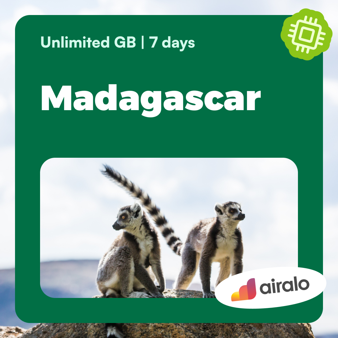 Unlimited GB Madagascar travel eSIM valid for 7 days