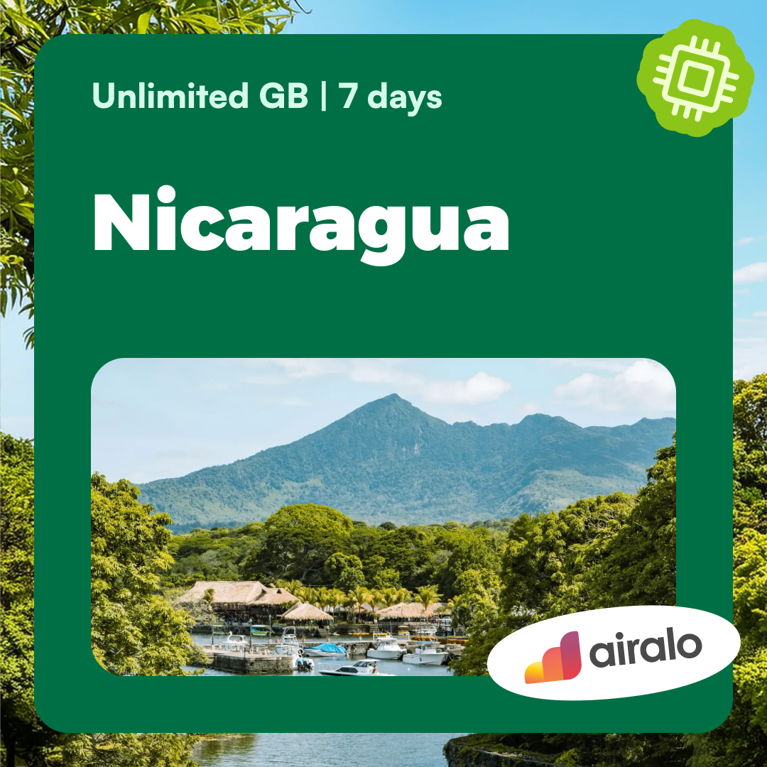 Unlimited GB Nicaragua travel eSIM valid for 7 days