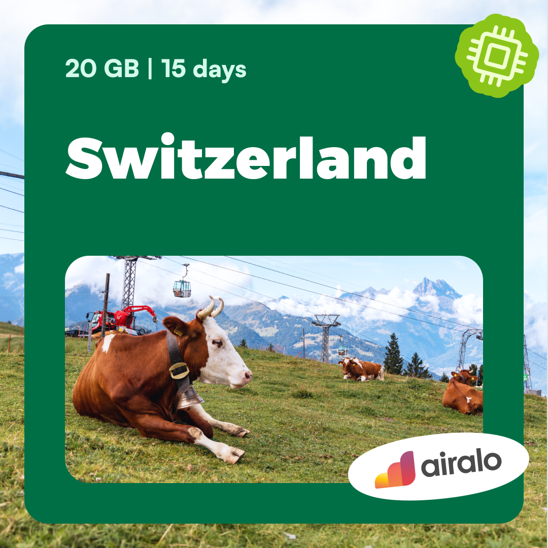 20 GB Switzerland travel eSIM valid for 15 days