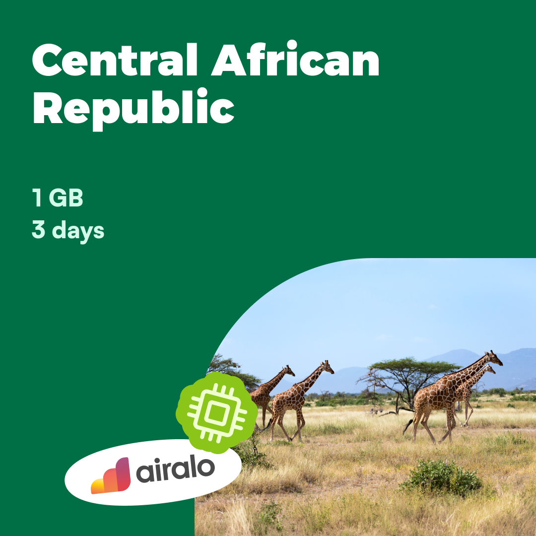 1 GB Central African Republic travel eSIM valid for 3 days