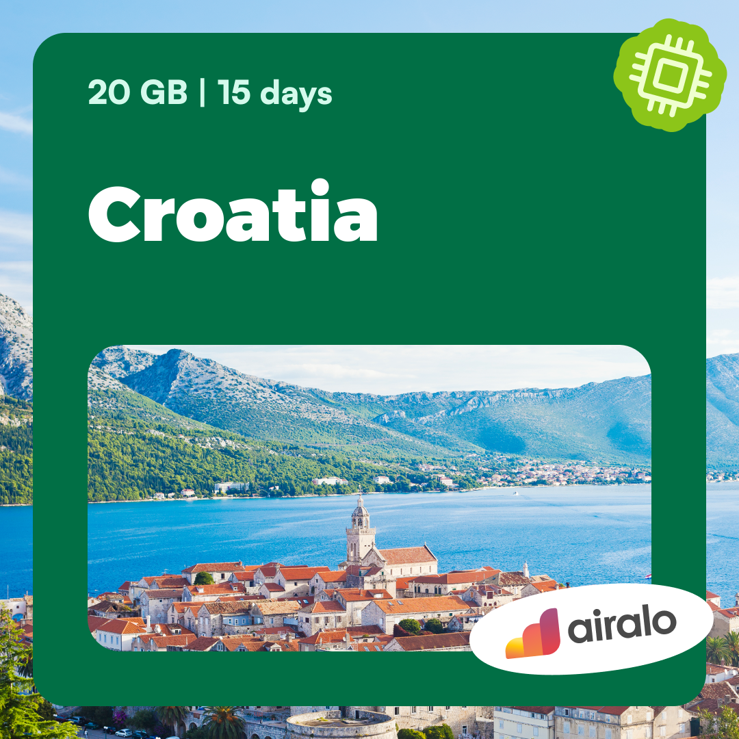 20 GB Croatia travel eSIM valid for 15 days