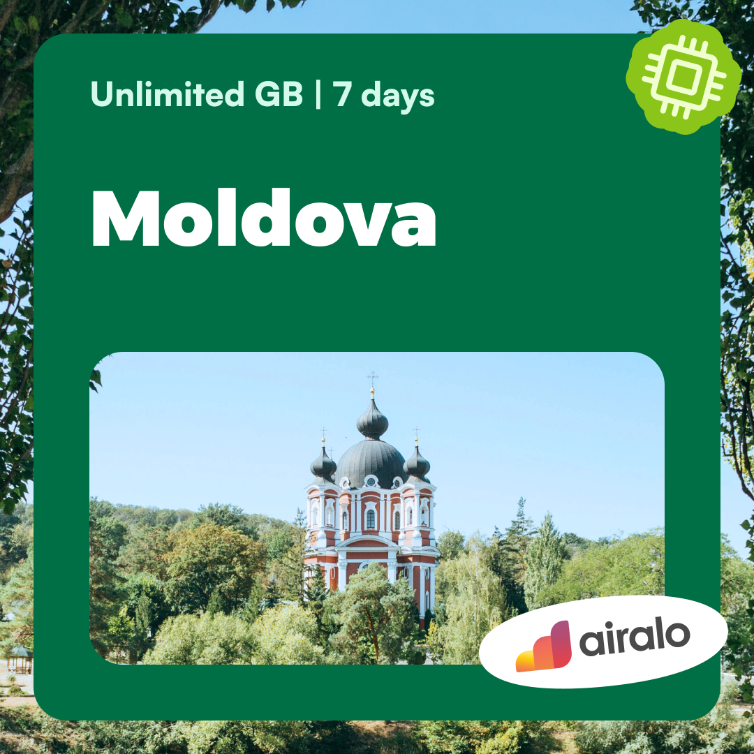 Unlimited GB Moldova travel eSIM valid for 7 days