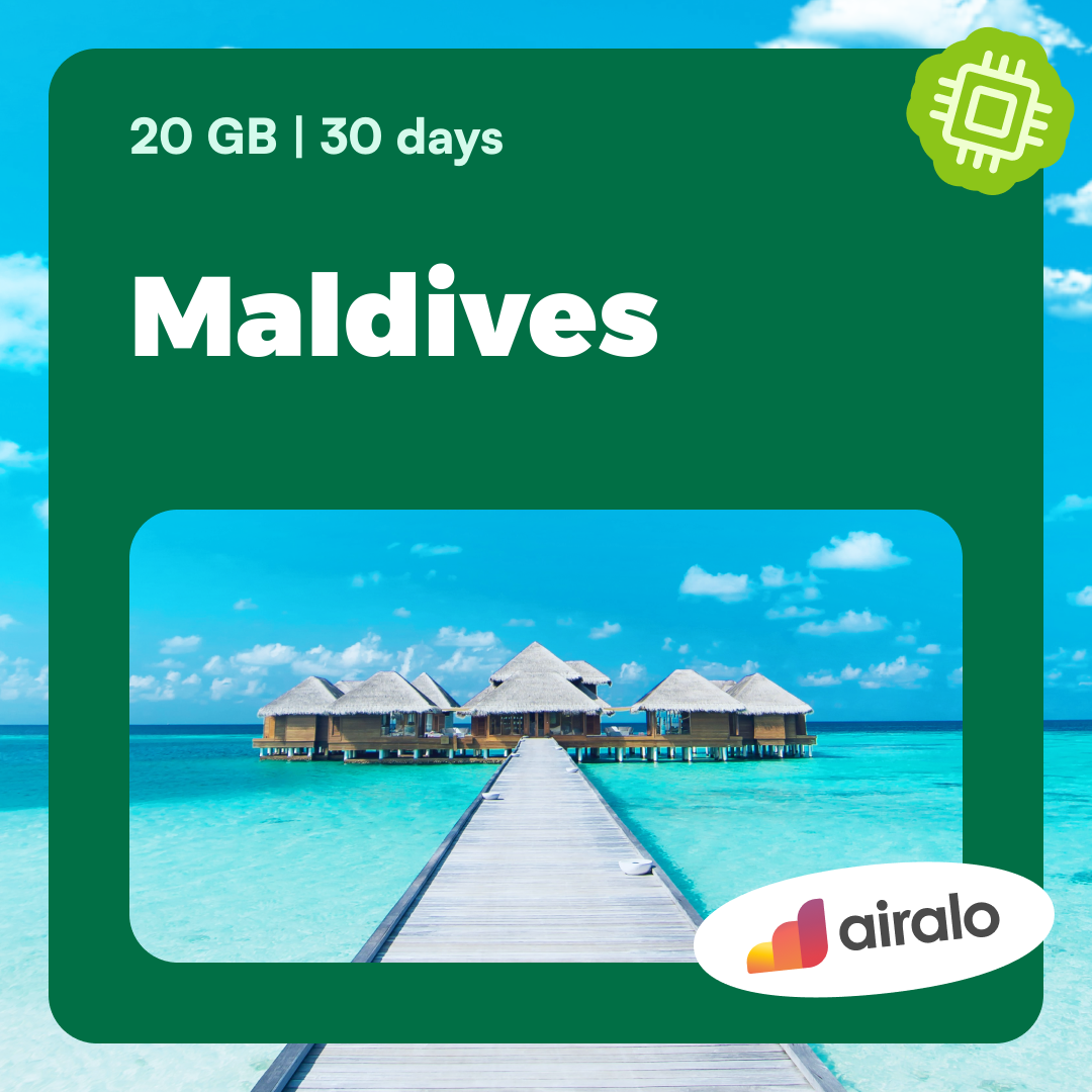 20 GB Maldives travel eSIM valid for 30 days