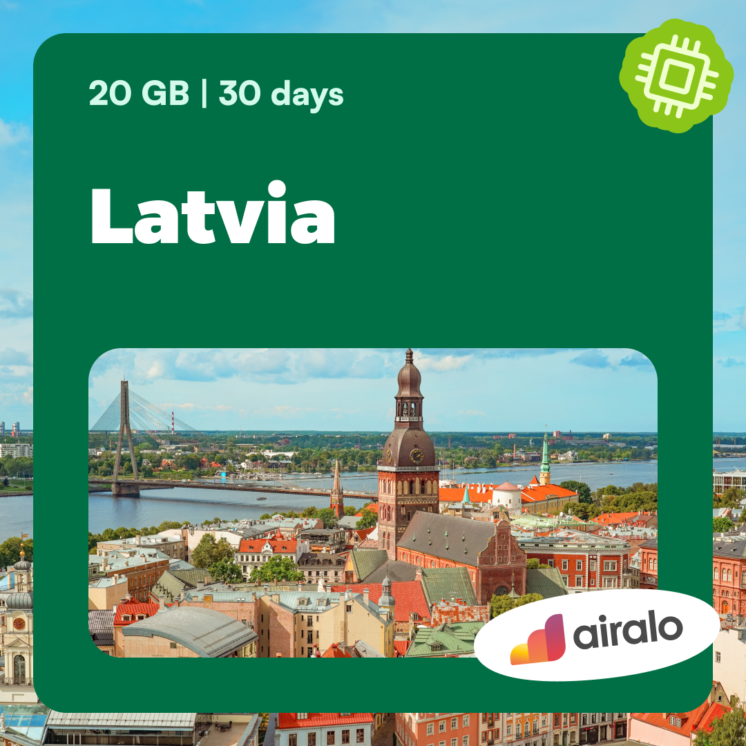 20 GB Latvia travel eSIM valid for 30 days