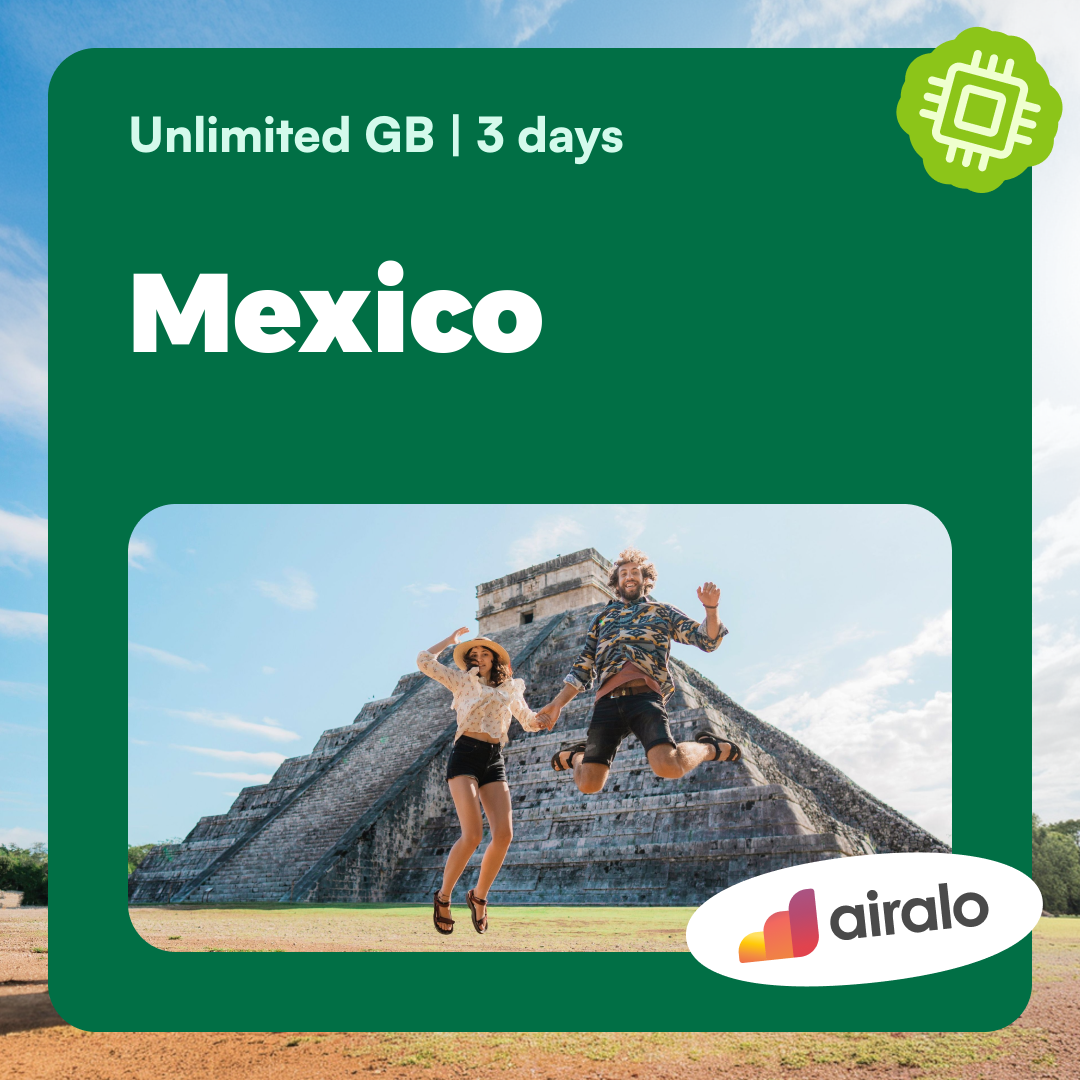 Unlimited GB Mexico travel eSIM valid for 3 days