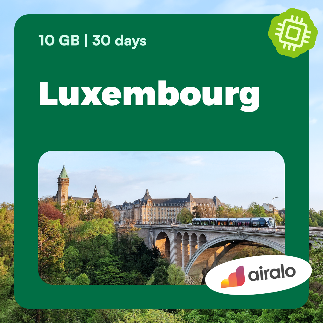 10 GB Luxembourg travel eSIM valid for 30 days