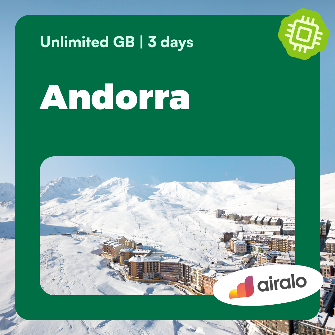 Unlimited GB Andorra travel eSIM valid for 3 days