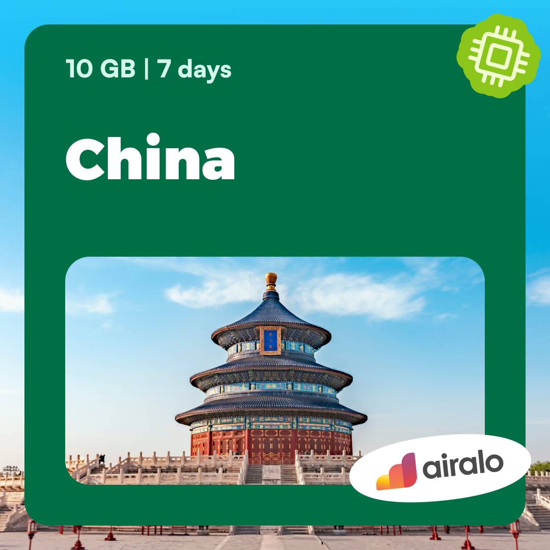 10 GB China travel eSIM valid for 7 days