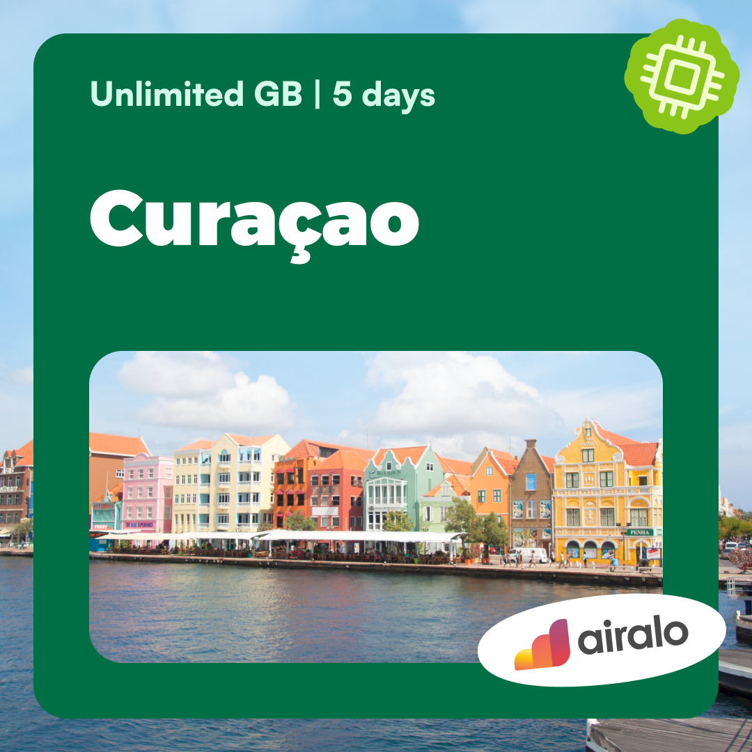 Unlimited GB Curaçao travel eSIM valid for 5 days
