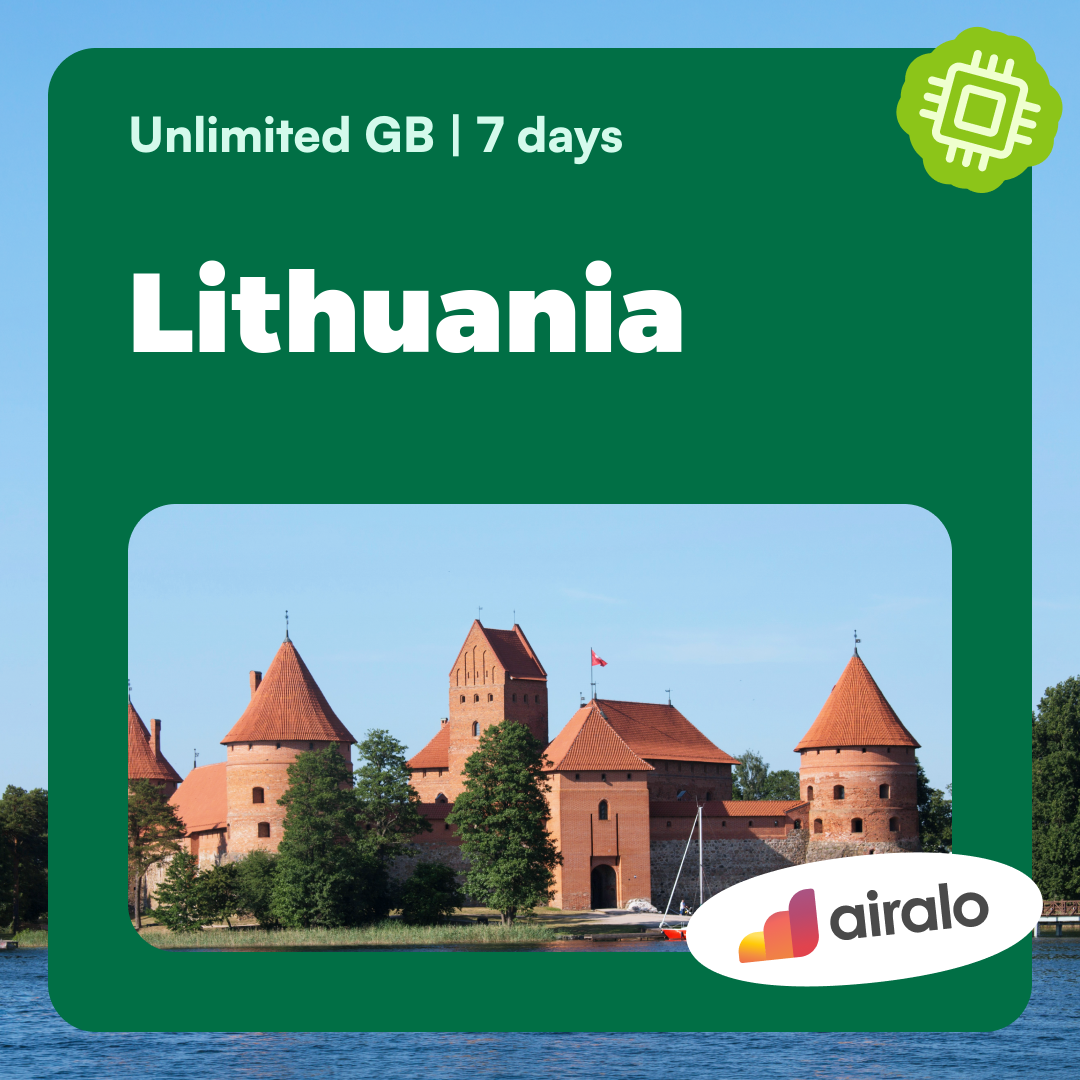 Unlimited GB Lithuania travel eSIM valid for 7 days