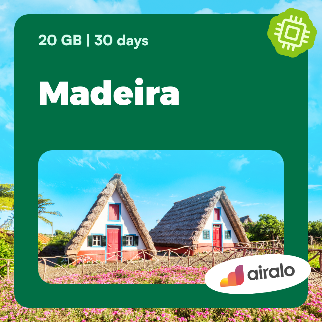 20 GB Madeira travel eSIM valid for 30 days