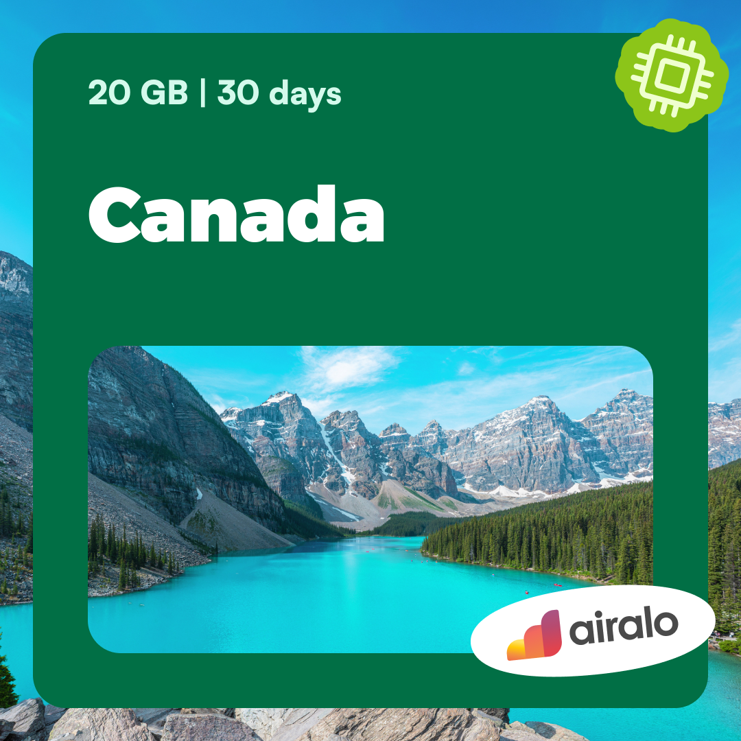 20 GB Canada travel eSIM valid for 30 days