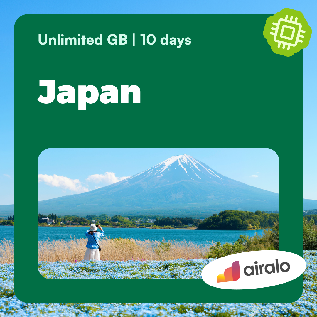 Unlimited GB Japan travel eSIM valid for 10 days