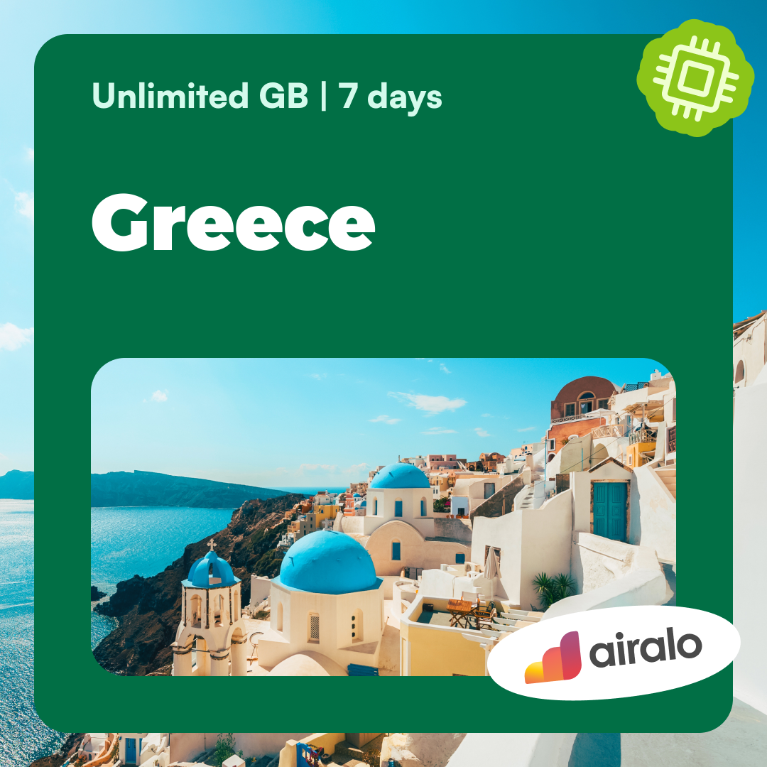 Unlimited GB Greece travel eSIM valid for 7 days