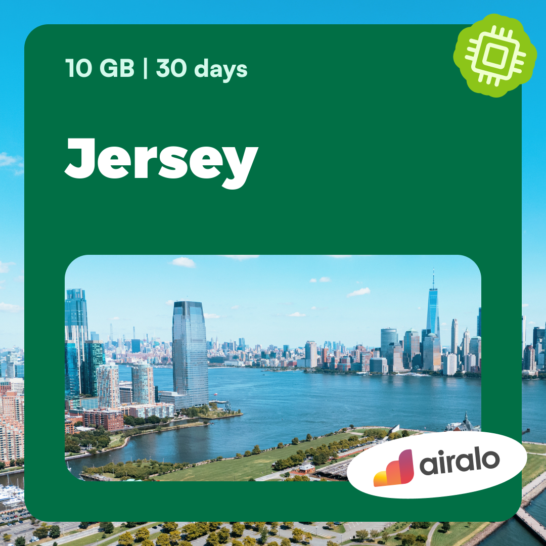 10 GB Jersey travel eSIM valid for 30 days