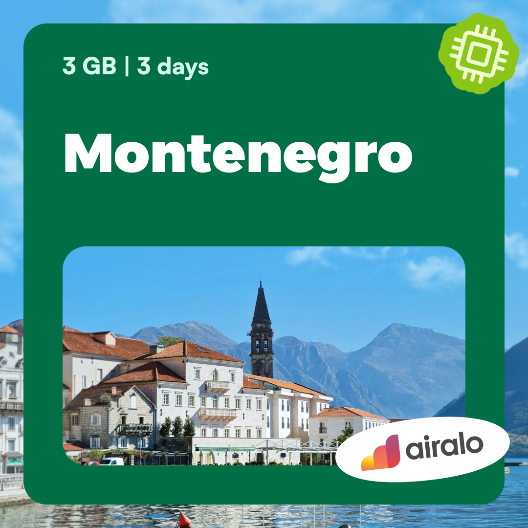 3 GB Montenegro travel eSIM valid for 3 days