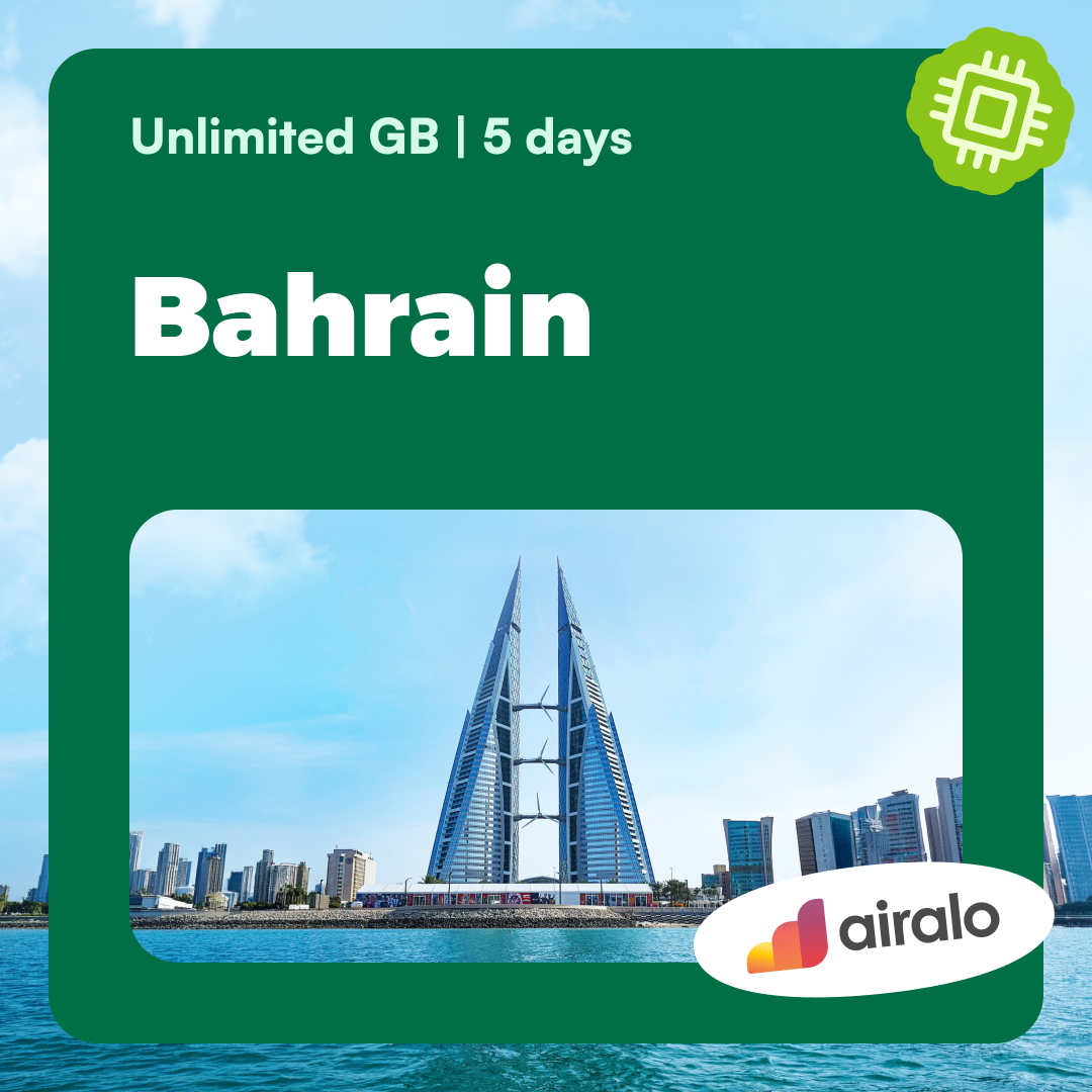 Unlimited GB Bahrain travel eSIM valid for 5 days
