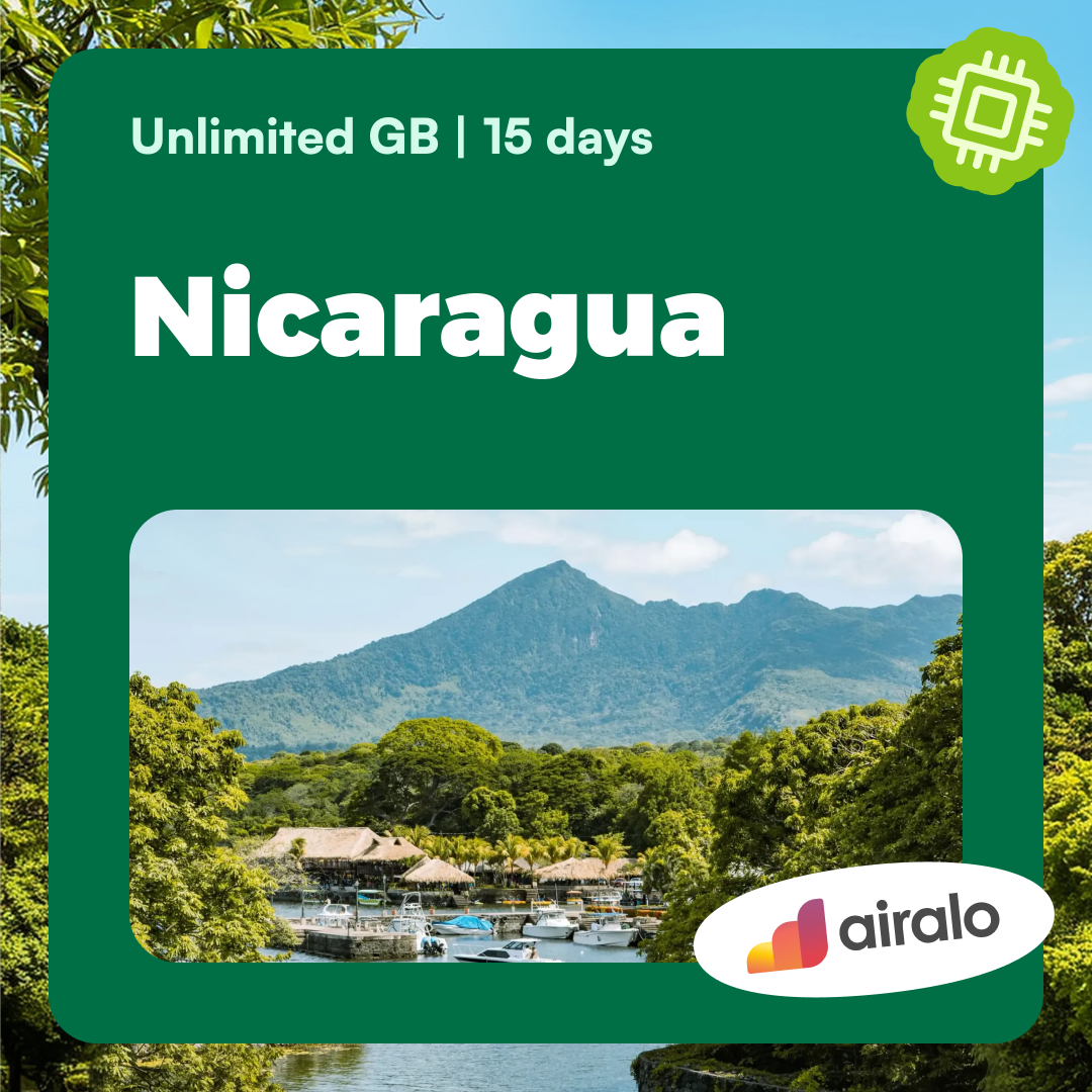 Unlimited GB Nicaragua travel eSIM valid for 15 days