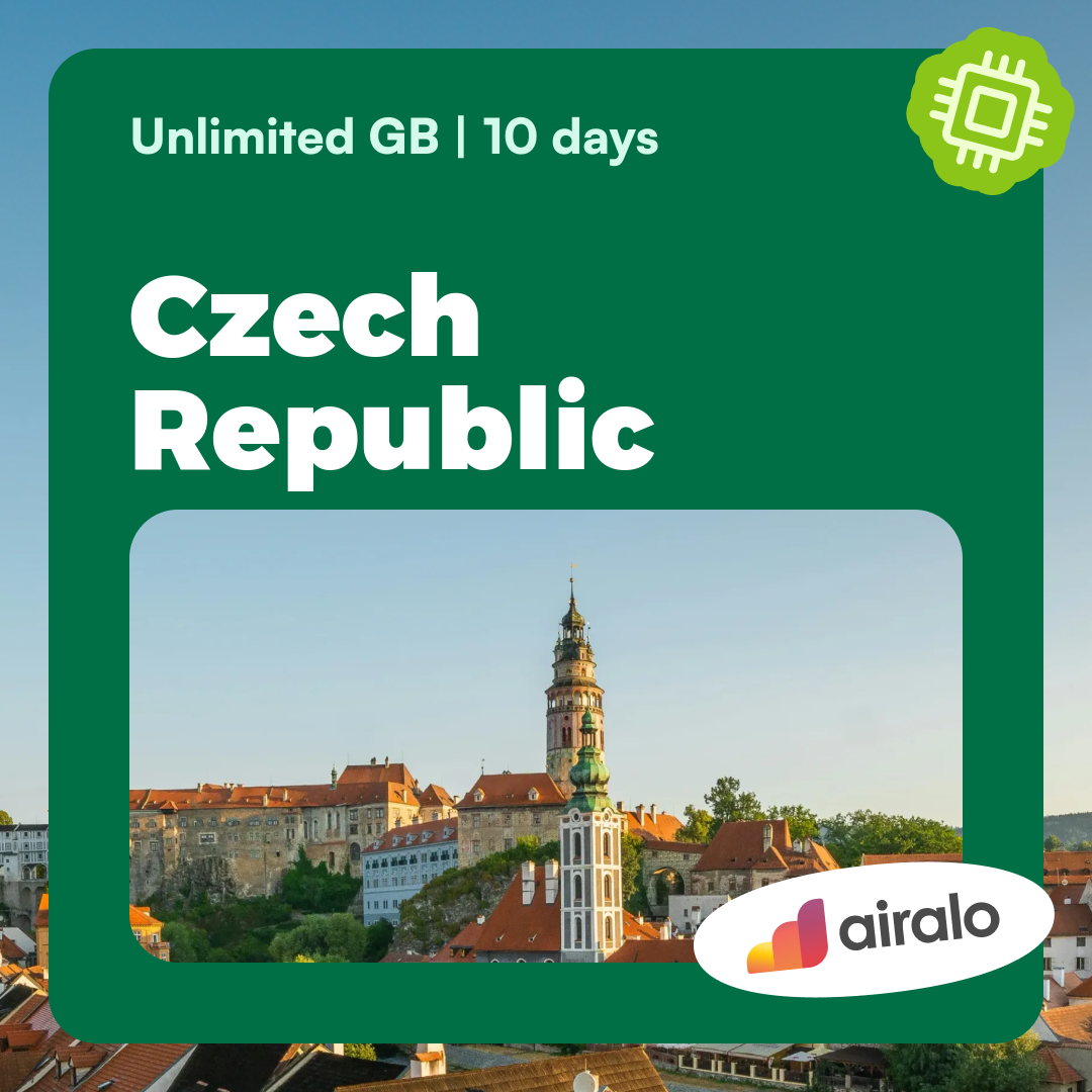 Unlimited GB Czech Republic travel eSIM valid for 10 days