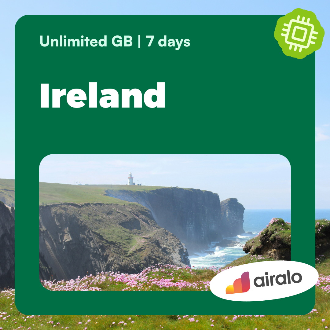 Unlimited GB Ireland travel eSIM valid for 7 days