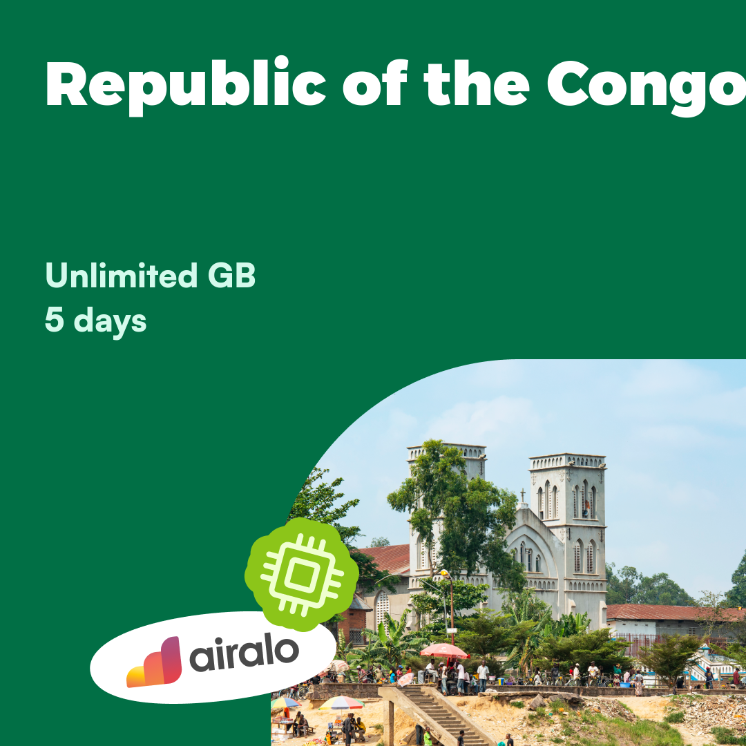 Unlimited GB Republic of the Congo travel eSIM valid for 5 days