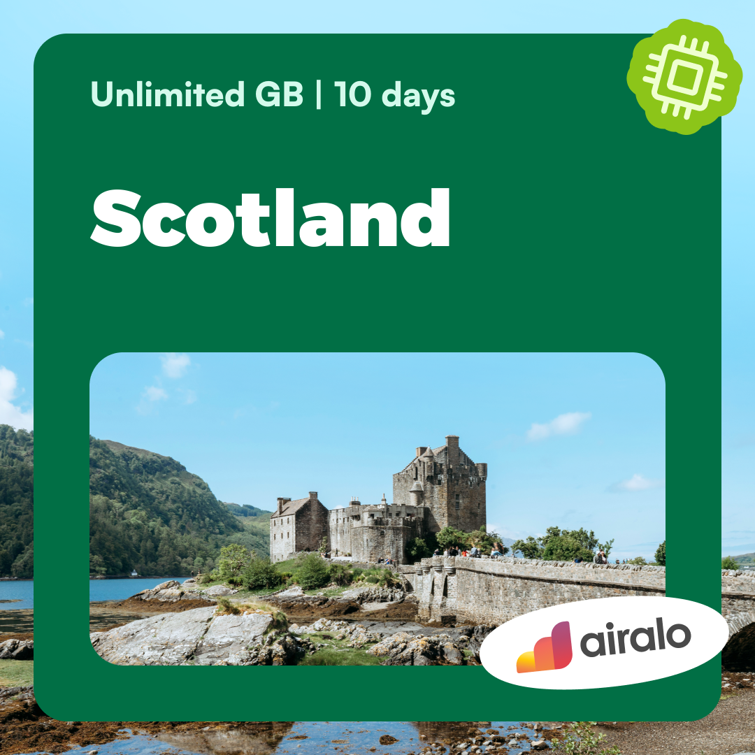 Unlimited GB Scotland travel eSIM valid for 10 days