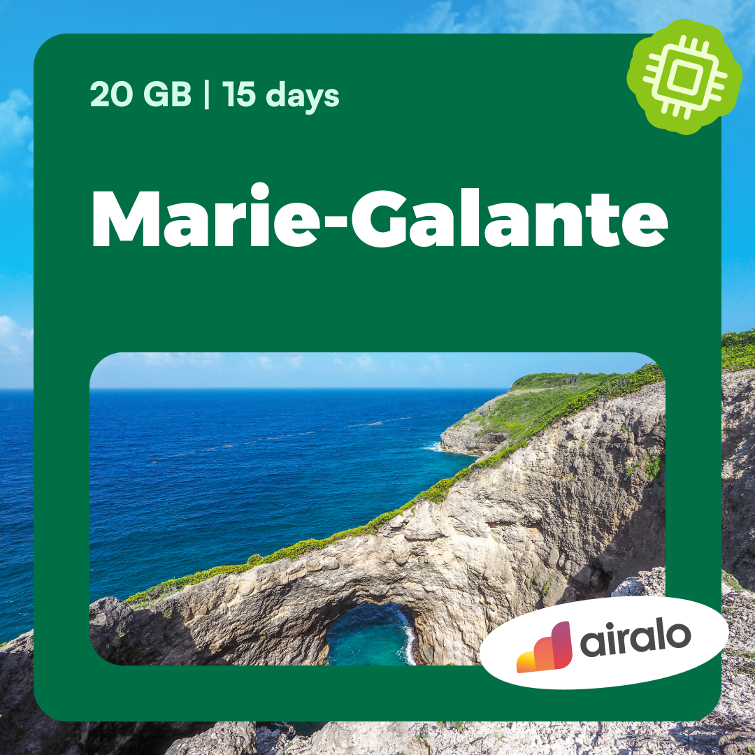 20 GB Marie-Galante travel eSIM valid for 15 days