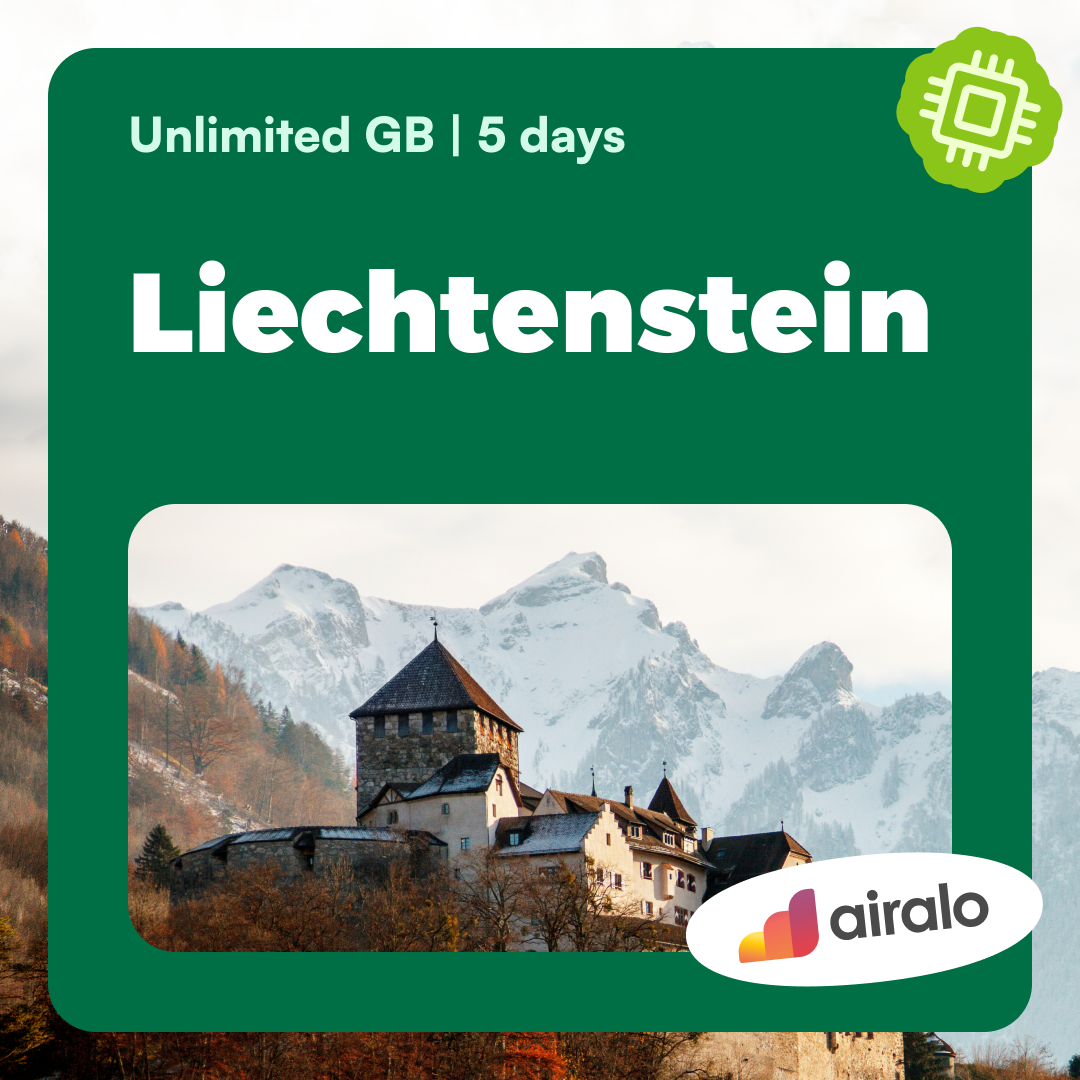 Unlimited GB Liechtenstein travel eSIM valid for 5 days