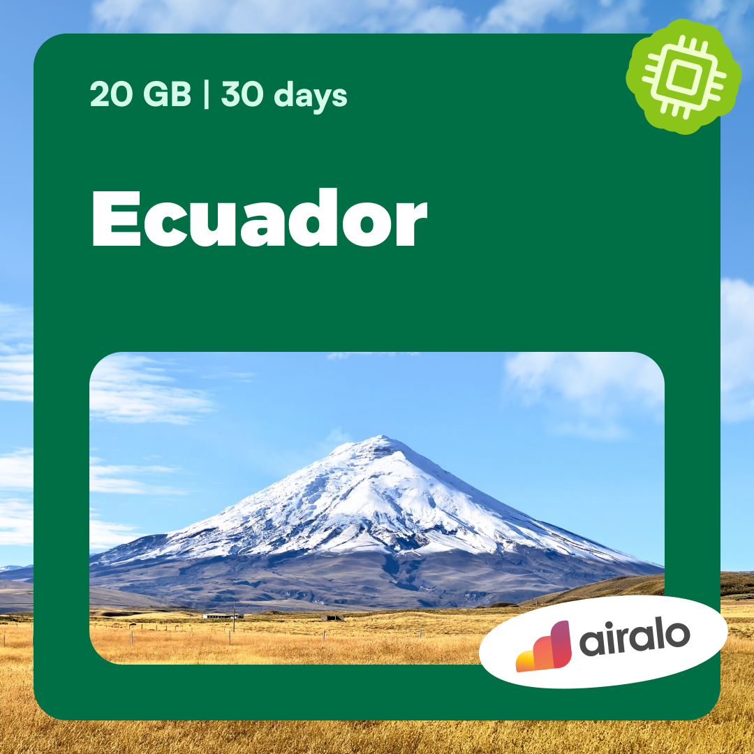 20 GB Ecuador travel eSIM valid for 30 days