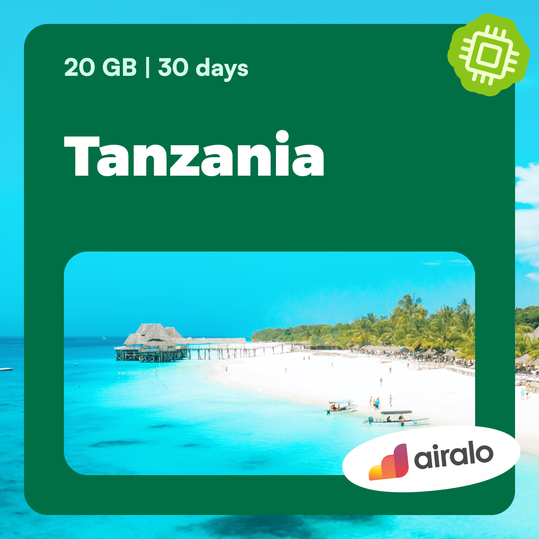 20 GB Tanzania travel eSIM valid for 30 days