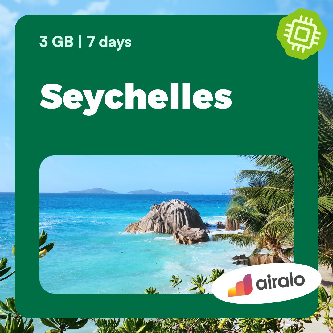 3 GB Seychelles travel eSIM valid for 7 days