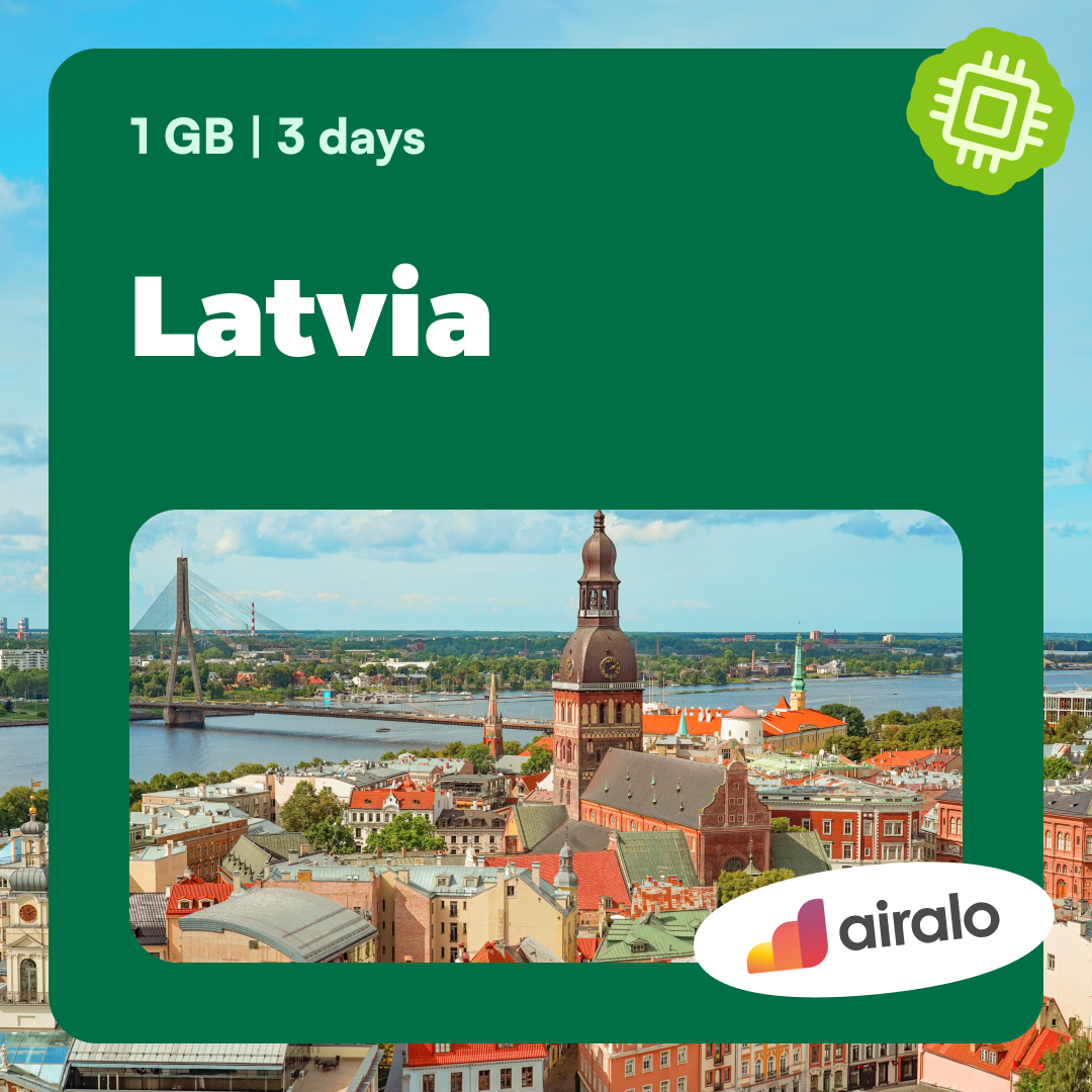 1 GB Latvia travel eSIM valid for 3 days