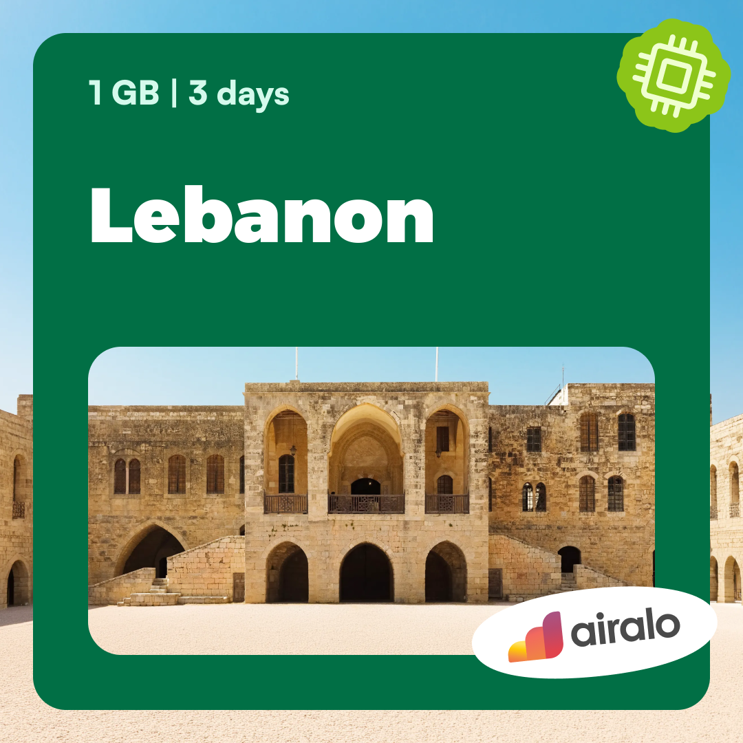 1 GB Lebanon travel eSIM valid for 3 days